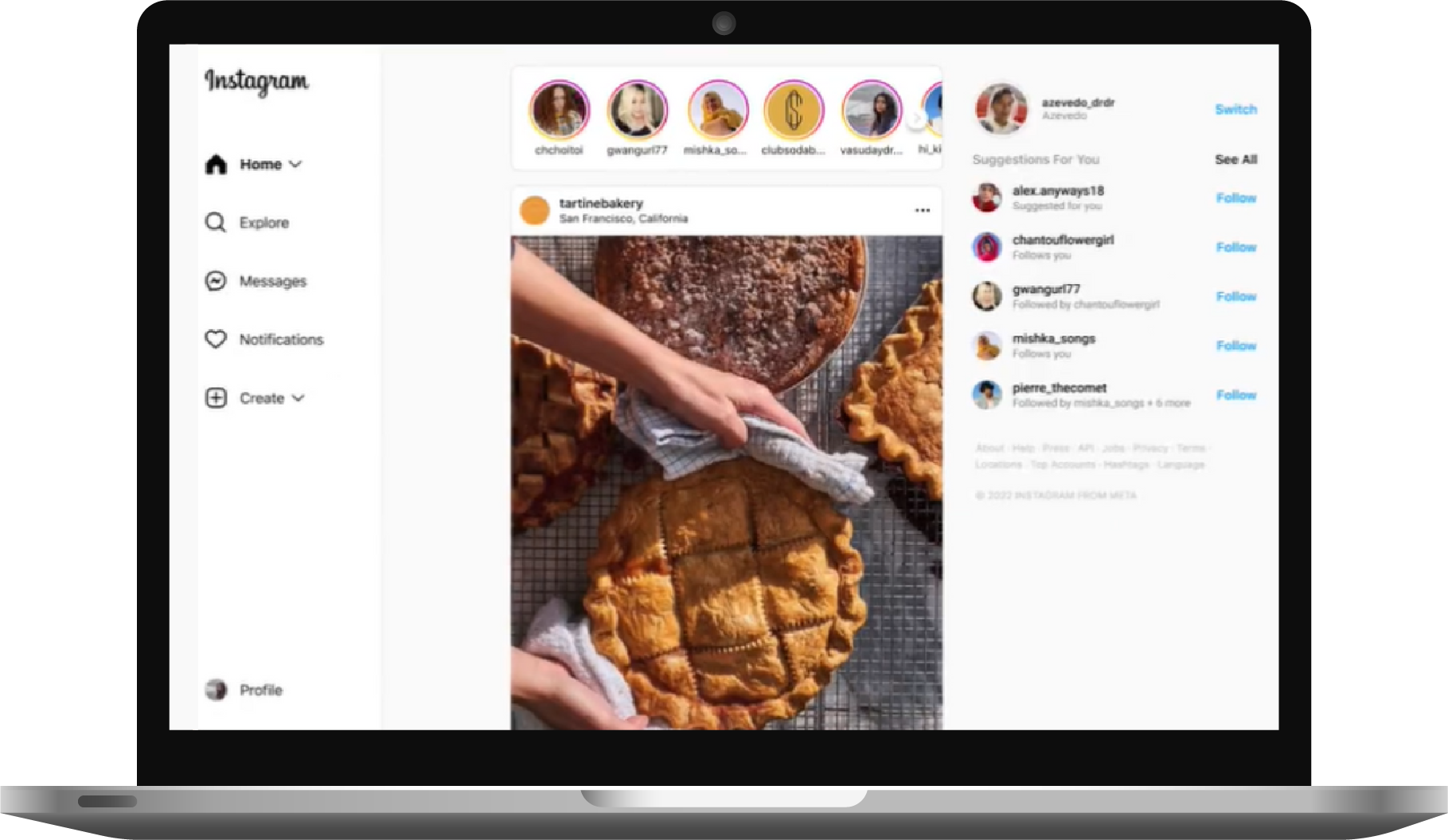 Instagram outreach on laptop